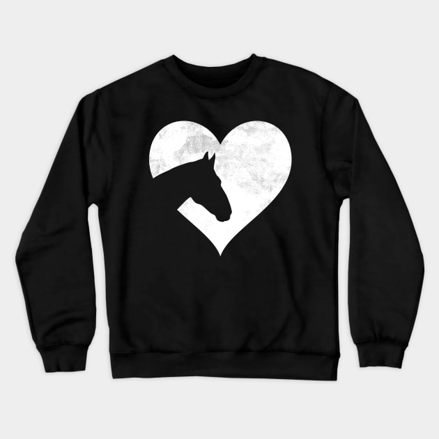 Horse Heart Silhouette For Cowgirl Equestrian Graphic Girl Crewneck Sweatshirt by alyssacutter937@gmail.com